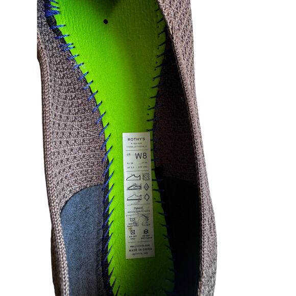 Rothy's Max Square Ballet Flats in Maple (Mocha Mousse Color) Micro Check Size 8 - Picture 3 of 7